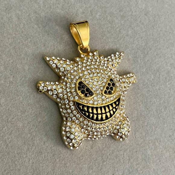 Brand New- Iced GENGAR Pokémon Pendant Medium -Gold & Black - Picture 4 of 10